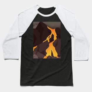 Lava of a Volcano Baseball T-Shirt